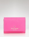 Poppy pink hues are big news this spring. This compact leather wallet from kate spade new york is a practical way to work the trend.