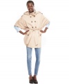 In a the season's hottest silhouette, this cape-style DKNY coat is perfect topping off spring's colored skinny jeans!