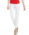 MICHAEL Michael Kors' skinny leg white pants are the must-have of the season. Dress up or down with equal aplomb--the zippered ankles add extra flair.