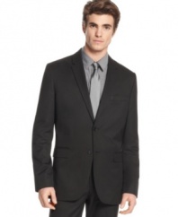 Update your professional look with a slim-fitting blazer from Clavin Klein.