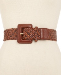 This classic woven belt from Steve Madden adds a charming touch to high-waisted jeans.