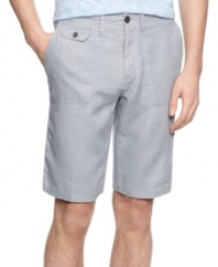 Sharpen your spring look with these linen shorts from Calvin Klein.