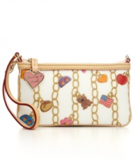 Tuck just what you need into this essential bag from Dooney & Bourke - featuring a bracelet print with whimsical trinkets, it packs big style in a small purse.