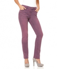 Channel your inner rocker with these tinted petite jeans in an of-the-moment faded wash from DKNY Jeans!