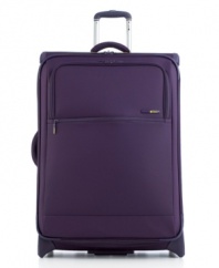 Make light of any travel situation with this lighter-than-ever suitcase from Delsey. Featuring a fully integrated frame made from lightweight memory graphite -- the same material used in golf clubs and tennis rackets -- this expandable bag makes it easy to bring your belongings anywhere. Limited lifetime warranty. Qualifies for Rebate