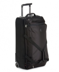 You're flying with the lightweight appeal and convenience of this rolling duffel. Four 360-degree spinners respond to the simple flick of your wrist, while built-in organizational pockets and an add-a-bag strap let you add on more without feeling weighed down. Limited lifetime warranty. Qualifies for Rebate