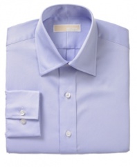 Expertly-tailored and crafted with super-comfortable cotton, the detailed button-down dress shirt from Michael Kors makes a great addition to your Monday through Friday rotation.