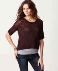 Pair Kensie's lightweight sweater over a cami and wear it with jeggings for a classic fall outfit that never goes out of style.