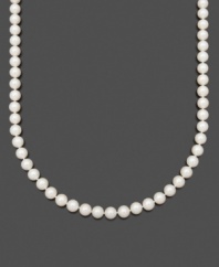 Polish your look with bright white pearls. Belle de Mer necklace features AAA Akoya cultured pearls (8-8-1/2 mm) set in 14k gold. Approximate length: 16 inches.