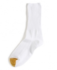 Pair these classic, cushioned socks by Gold Toe with athletic shoes for maximum comfort. Come in a pack of six.