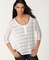 Pair this tonal striped top from Bar III with your fave jeans. Casual & ultra-cute, this tee never goes out of style!
