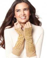 Rock steady this winter with studded arm warmers by MICHAEL Michael Kors.