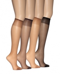Add a subtly sheen to your look with these pretty knee high sheers by Sheer Reflections.