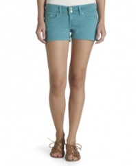 Survive those hot weather months with Levi's low-rise denim shorts -- a classic style featured in an awesome color!