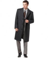 Distinguish your seasonal style with this sophisticated overcoat from London Fog.