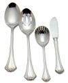 Founded in the mid-nineteenth century, the decorative metalware manufacturer Reed & Barton remains a leader in the industry. Its dedication to old-world craftsmanship and superb design makes its flatware distinctive in character, whether on the formal entertaining table or for everyday use. The charming Country French pattern is crafted of superior-quality 18/8 stainless steel and features a fluted, fan-shaped handle with delicate scroll detailing. Includes a tablespoon, pierced tablespoon, sugar spoon and butter knife.