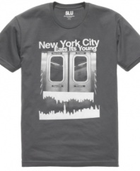 Get graphic. This T shirt from Swag Like Us gets the New York message across in plain black and white.