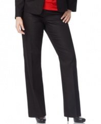 Suit up your career style with Calvin Klein's straight leg plus size pants-- complete the look with the matching jacket.