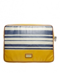 Have a spring fling with this vibrant laptop sleeve by Nine West. A top zip closure and padded interior keeps your laptop safe, fashionable and on-trend at all times.