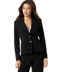 This feminine take on classic suiting from AGB features a nipped-waist fit with a hint of stretch for comfort.