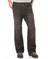 Toss the basic blues. Sean John turns on the dark in your casual wardrobe with these relaxed jeans.