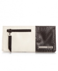 A stylish way to keep yourself organized. This chic flat panel card by Kenneth Cole Reaction features python print accents, a zip pocket and easy-access to credit cards.