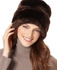 Cold weather can't touch you with this ultra-stylish faux fur cloche by Nine West.