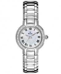 For the woman with uncommon grace: a classically sculpted watch by Bulova adorned with timeless diamond accents.