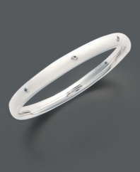 A touch of sweet sparkle for tiny wrists. This children's bangle is crafted in sterling silver with glittering diamond accents. Approximate diameter: 2 inches.