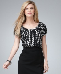 Style&co.'s petite top is like wearing a cluster of luxe pearls! The pretty print works with casual or dressier looks.