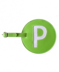 Give me a P! This big, easy-to-spot luggage tag is personalized with your initial, giving your bags an identity and helping them stand out on the luggage carousel.
