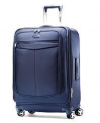 Made for travel's twists and turns with four multi-directional spinner wheels that easily mimic your movements and always follow your lead. An innovative design combines the unrivaled protection of a durable hardside construction with a fully-stocked interior that makes organized travel a given. 10-year warranty. Qualifies for Rebate