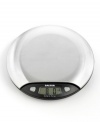 Portion your food and watch the pounds melt away! This kitchen scale is essentials for home cooks and dieters alike, letting you measure up to 7 lbs. of food directly on the stainless steel platform or right in your own mixing bowl. 10-year warranty.
