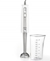 Meet you're in to great prep & amazing taste! Minimize the mess with this chopping, pureeing and blending tool, which lets you mix and make in the same dish you cook and bake in. Including a measuring beaker, the variable speed do-it-all is easy to use and packed with power. 1-year limited warranty. Model GPA10142.