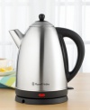Sitting on your countertop with classic appeal, this electric kettle is the height of tea technology, boiling water without the use of a stove. With a brushed stainless steel body and 1500-watt concealed heating element, you can serve hot tea anywhere, anytime. One-year warranty. Model RH13552.