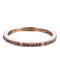 Sweet, stackable style. CRISLU's octagonal stacking ring creates the perfect layered effect with its 18k rose gold over sterling silver setting and micro pave-set cubic zirconias (1/4 ct. t.w.). Sizes 6, 7 and 8.