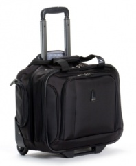 You're flying with the lightweight appeal and convenience of this rolling tote, the perfect companion for everyday travel. Four 360-degree spinners respond to the simple flick of your wrist, while built-in organizational pockets and an add-a-bag strap let you add on more without feeling weighed down. Limited lifetime warranty. Qualifies for Rebate