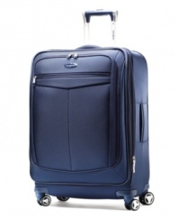 Made for travel's twists and turns with four multi-directional spinner wheels that easily mimic your movements and always follow your lead. An innovative design combines the unrivaled protection of a durable construction with a fully-stocked interior that makes organized travel a given. 10-year warranty. Qualifies for Rebate