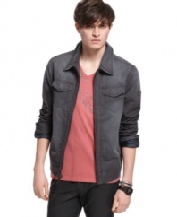 Basically cool. No matter what you pair this Guess jacket with, you'll have the X factor.