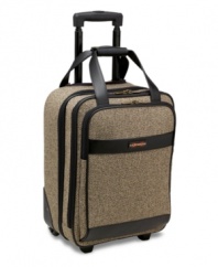 Sophistication and distinction packed right in. At the intersection of quality and style, this full-featured spinner expertly packs in your overnight essentials with garment straps, elastic shoe pockets and a TSA-approved clear pouch. A removable, padded computer sleeve and organizer panel help you remain in business wherever you are! Lifetime warranty.