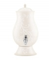 With an elegant white-on-white pattern featuring an embossed vine motif and radiant glaze, the Opal Innocence Carved beverage dispenser adds easy refinement to anytime entertaining.  Qualifies for Rebate