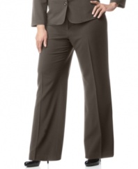 These wide leg trousers from AGB's collection of plus size clothes are essentials for your wear-to-work ensembles. Heighten your plus size fashion when you suit up in the matching jacket.