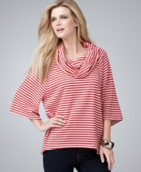 Striped and slouchy, this petite Style&co. top fits the bill for an easy weekend outfit! (Clearance)