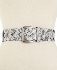 Exotic snake embossing lends fierce fashion to this plus size stretch belt from Style&co.
