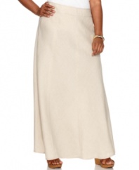 Team the season's latest tops with Charter Club's plus size maxi skirt, crafted from crisp linen.