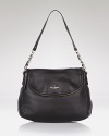 kate spade new york's black leather shoulder bag is a classically styled upgrade. Fill it with the essentials to show off your mastery of polished practicality.