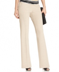Calvin Klein's petite pants are rendered in a stylish bootcut silhouette to keep you looking tip-top on the clock and off.