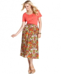 Electrify your casual look with Charter Club's plus size maxi skirt, featuring a bold print.