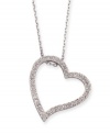 Keep your heart open to love with this gorgeous pendant from Swarovski. Light-reflecting crystal pave covers a sweeping heart set in rhodium-plated mixed metal. Approximate length: 15-1/2 inches. Approximate drop: 1 inch.
