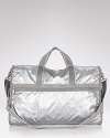 A lustrous metallic weekender bag in durable nylon from LeSportsac.
